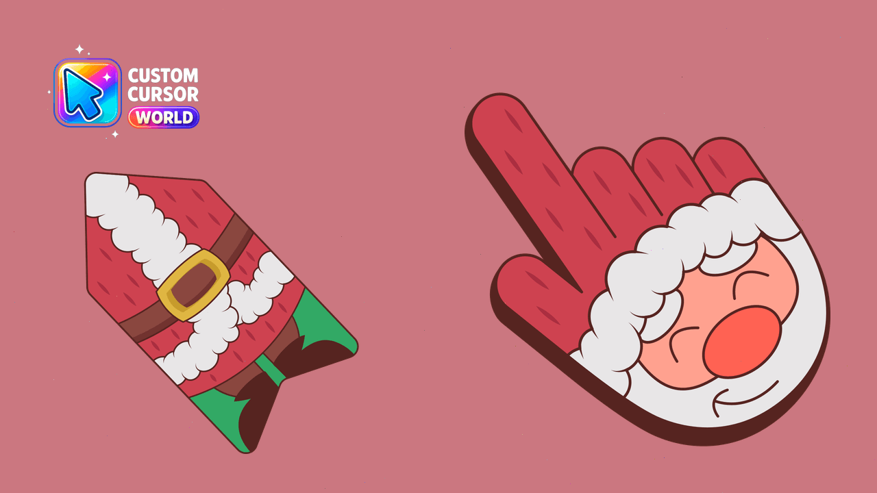 Santa Cursor Pack - Merry Christmas & Happy New Year - Custom cursor pack preview image showing 2 cursors