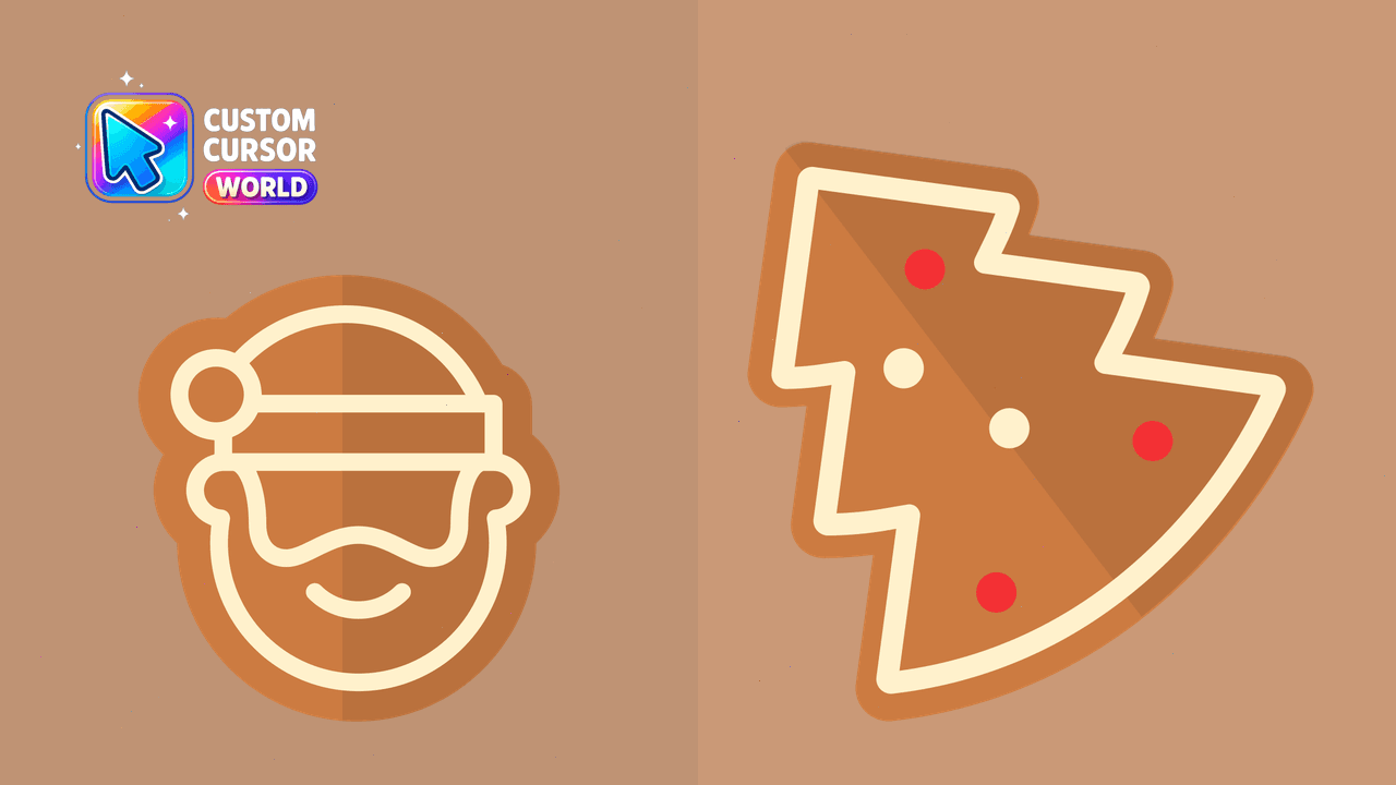Cursor pack preview: Santa Gingerbread Cookie Custom Cursor for Chrome and Edge