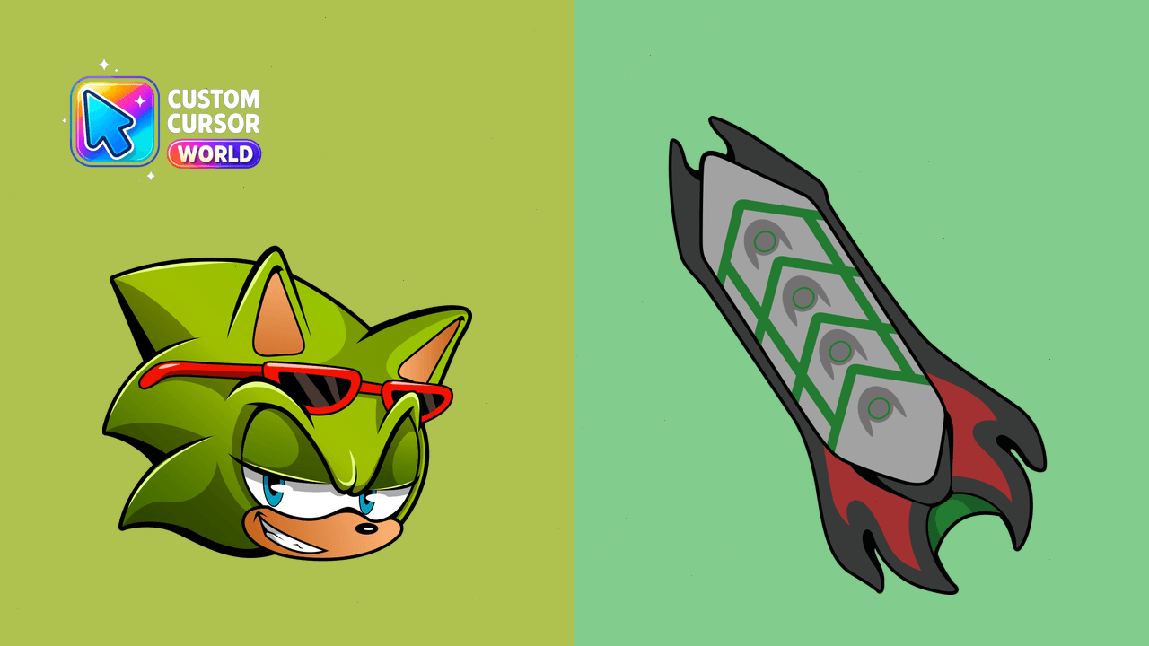 Scourge the Hedgehog Custom Cursor Pack for Chrome - Custom cursor pack preview image showing 2 cursors