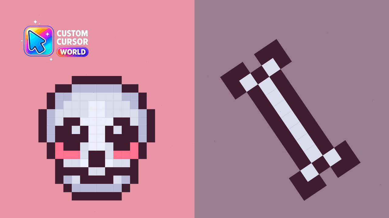 Cursor pack preview: Custom Cursor Pack - Skull Pixel for Halloween