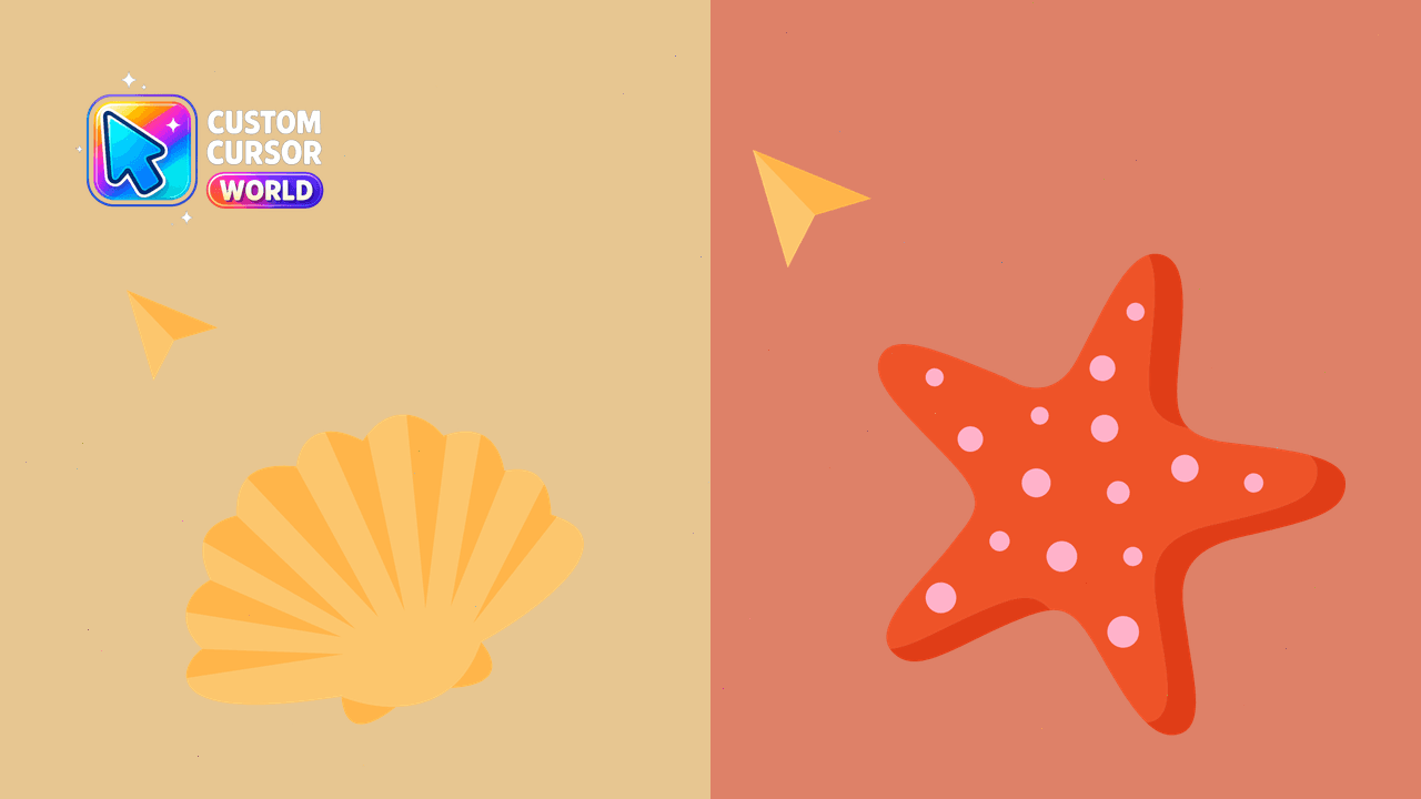 Cursor pack preview: Custom Cursor Pack - Seashell & Starfish Collection