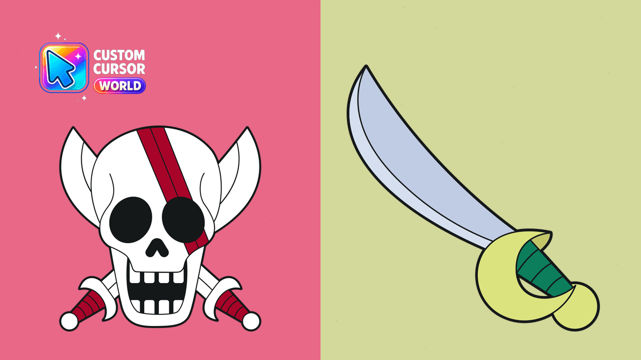 Cursor pack preview: Custom Shanks Flag Cursor Pack for Chrome & Edge
