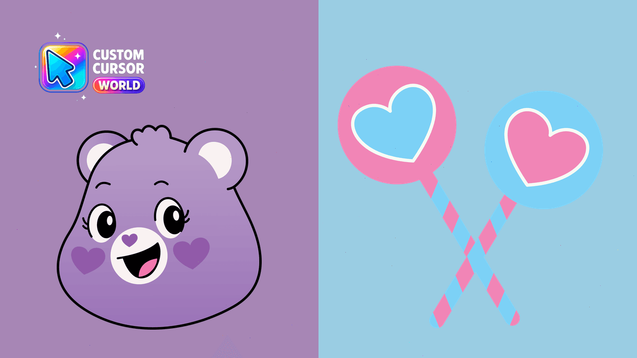 Cursor pack preview: Lavender Share Bear Custom Cursor Pack