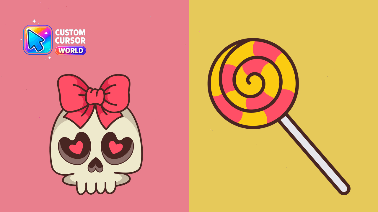 Cursor pack preview: Custom Skull Bow Cursor Pack