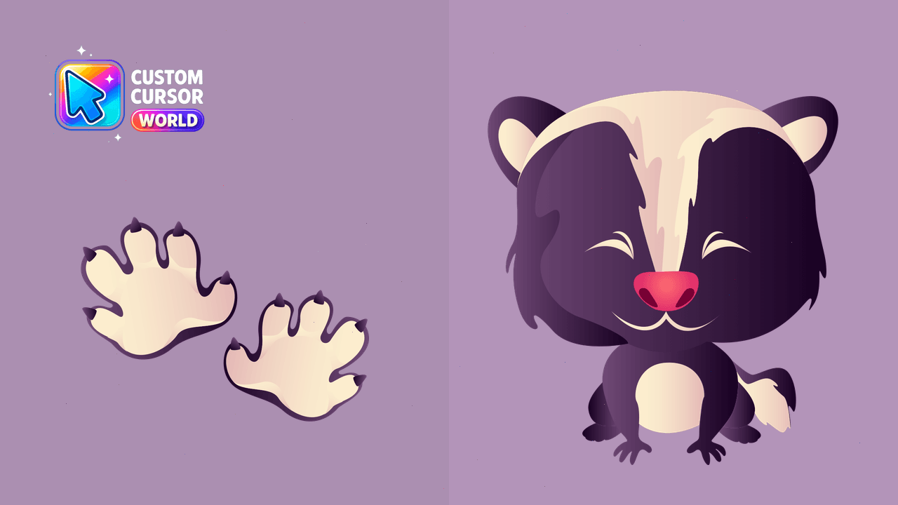 Cursor pack preview: Sly Skunk Cursor Pack - Animal Themed Collection for Browser