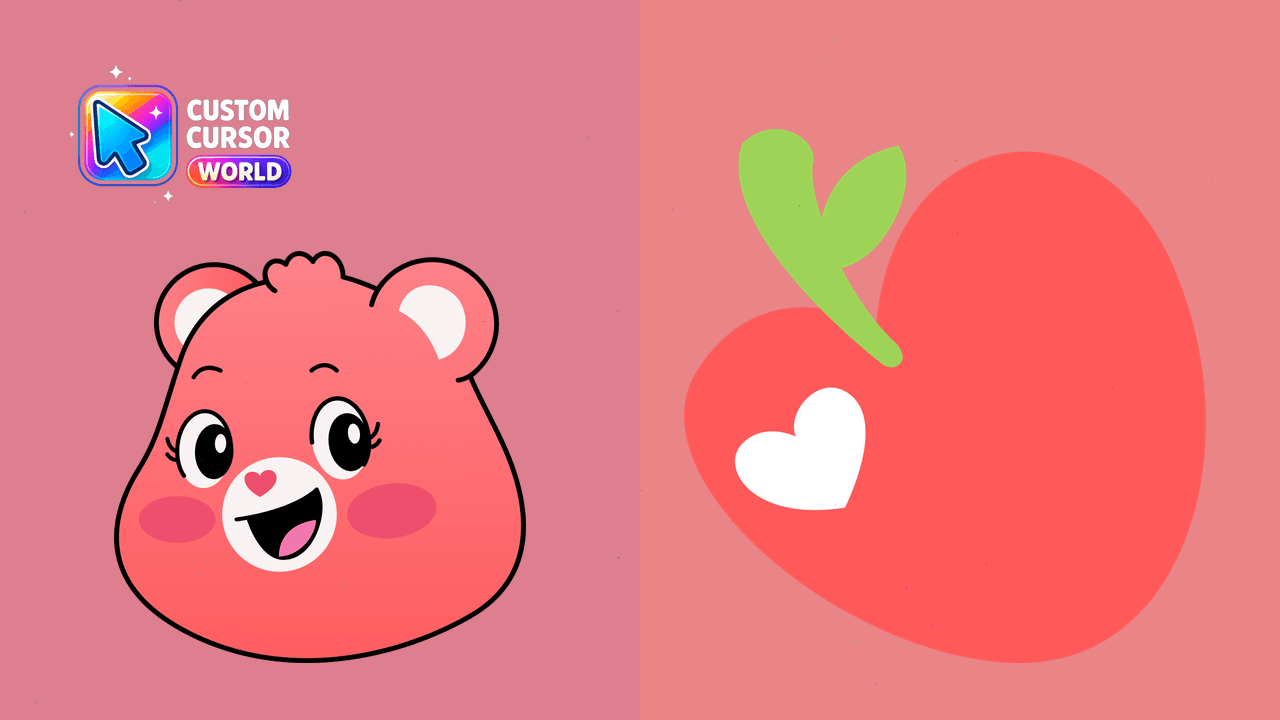 Cursor pack preview: Smart Heart Bear Custom Cursor Pack for Chrome & Edge