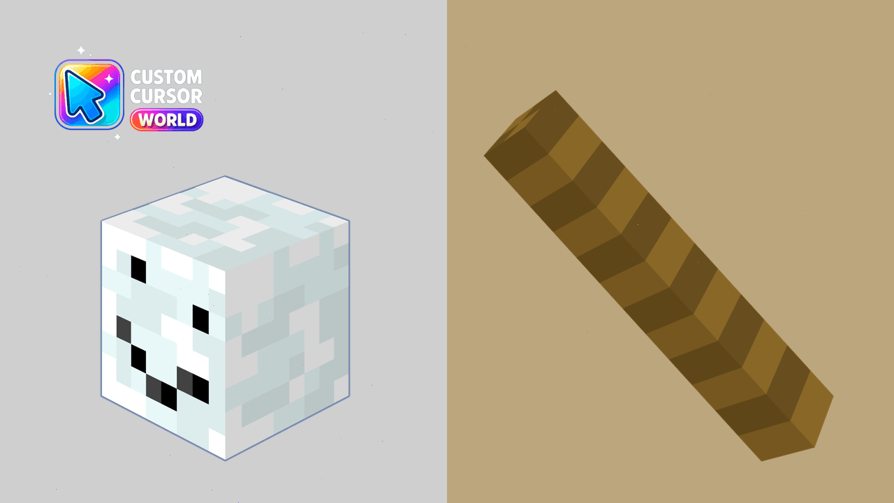 Cursor pack preview: Snowman Minecraft Cursor Pack for Chrome and Edge