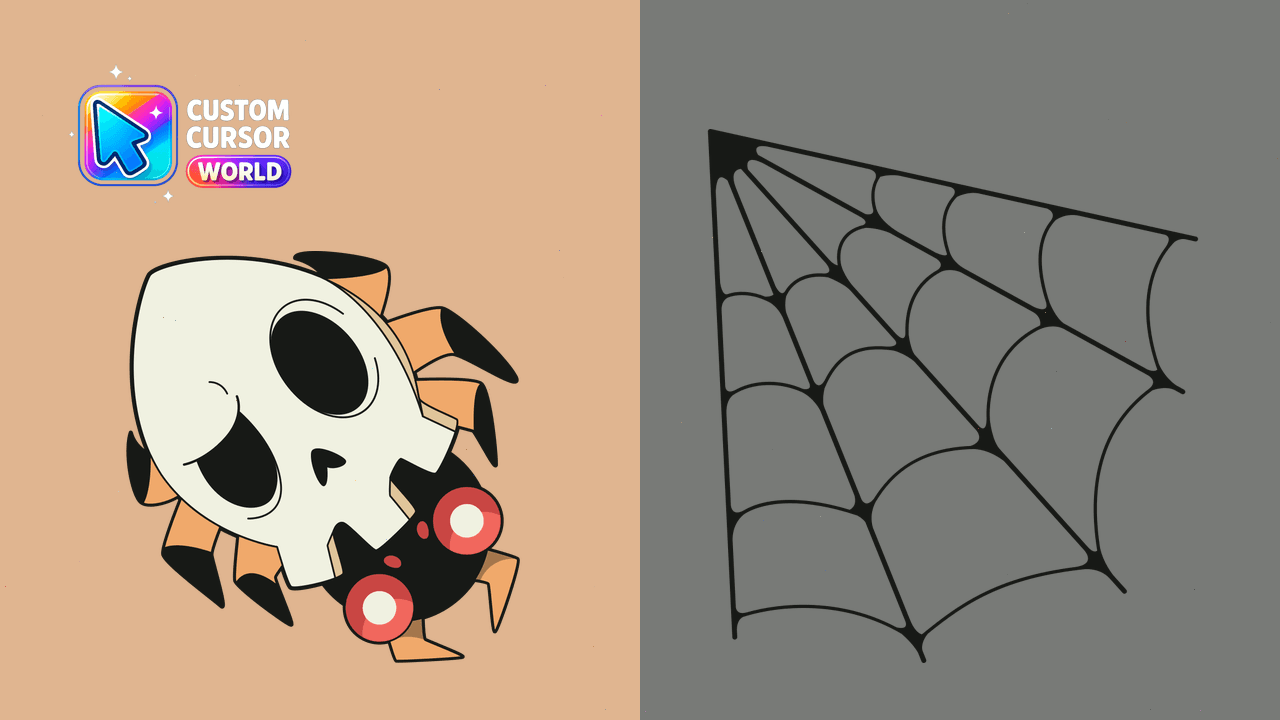 Cursor pack preview: Custom Spider Skull Cursor Pack for Chrome & Edge