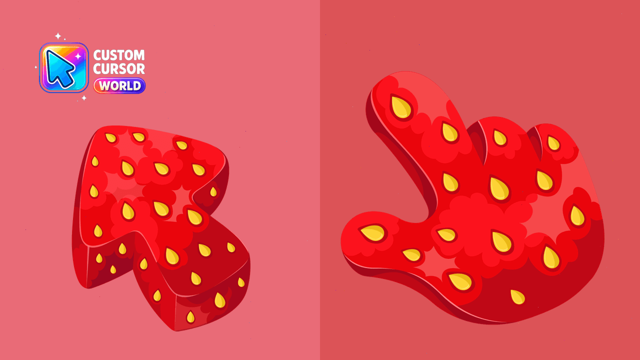 Cursor pack preview: Strawberry Cursor Pack - Textural Delight for Your Screen