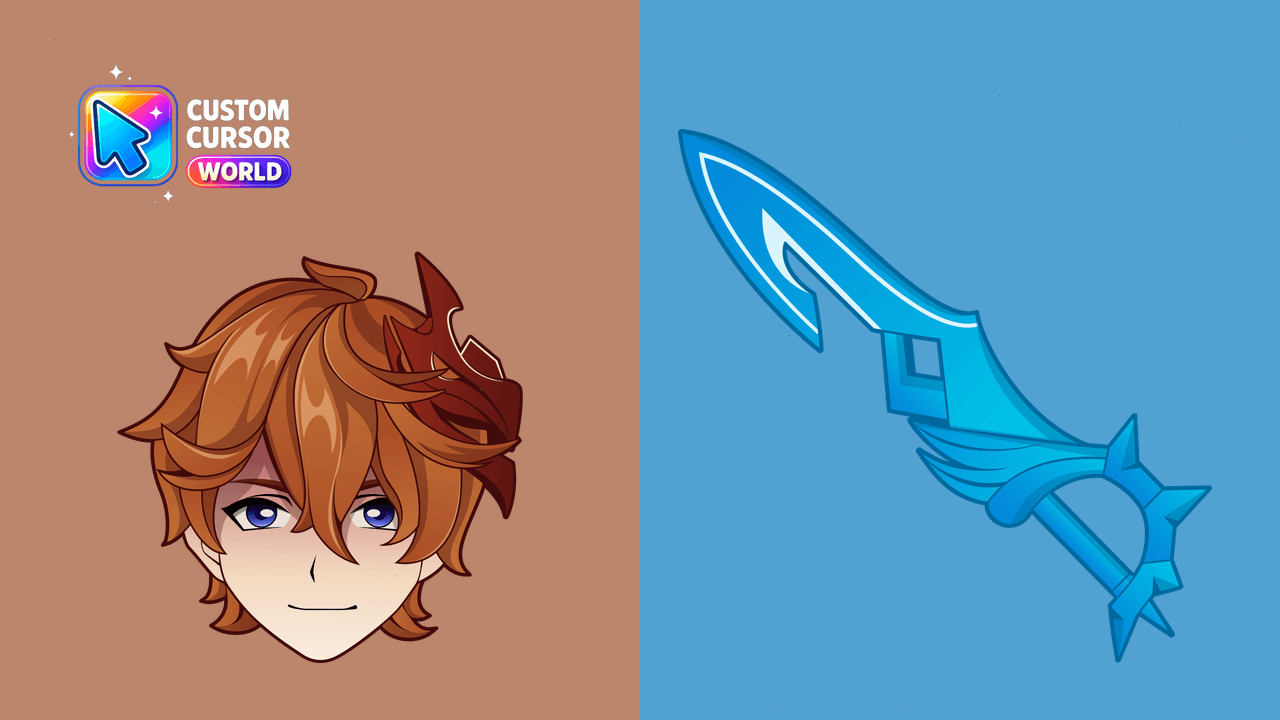 Tartaglia Custom Cursor Pack for Genshin Impact - Custom cursor pack preview image showing 2 cursors