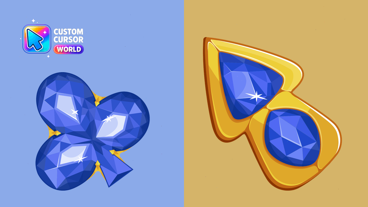 Cursor pack preview: Custom Cursor Pack - The Blue Diamond for Chrome