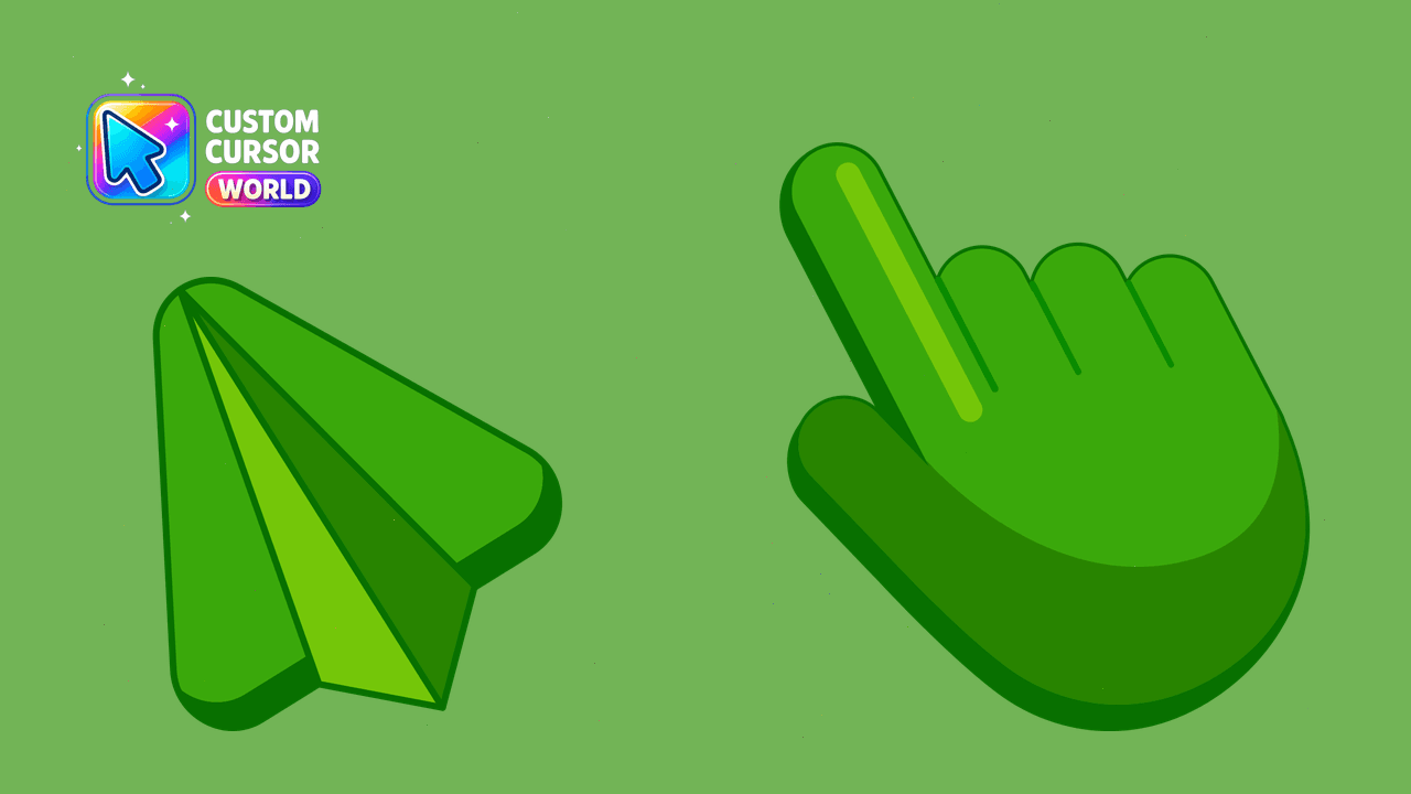 Cursor pack preview: Flying Green Cursor Pack - Stylish Design for Mouse & Pointe