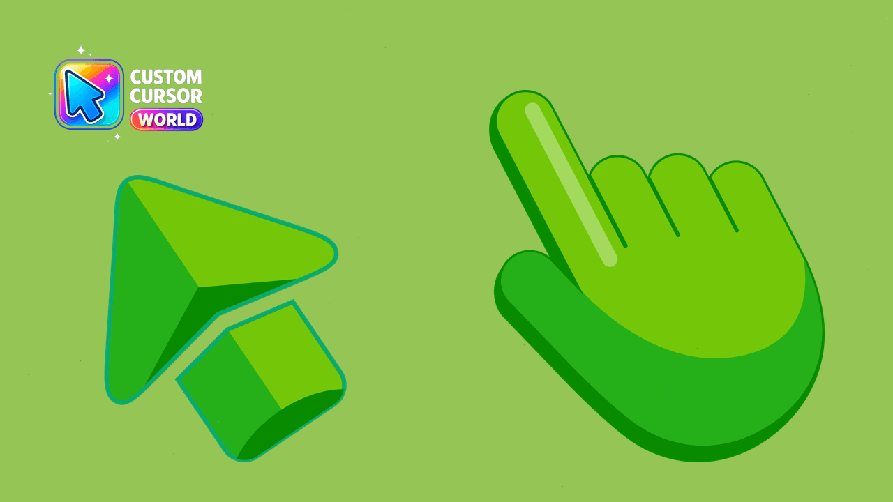 Cursor pack preview: The Green Cursor Pack - Custom Mouse Pointers Collection