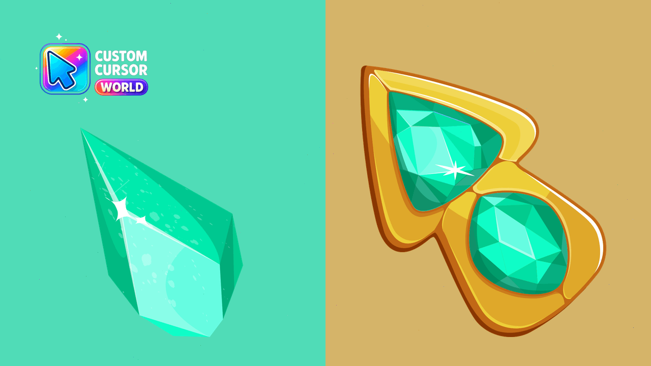 Cursor pack preview: Green Amethyst Cursor Pack - Custom Mouse Pointers