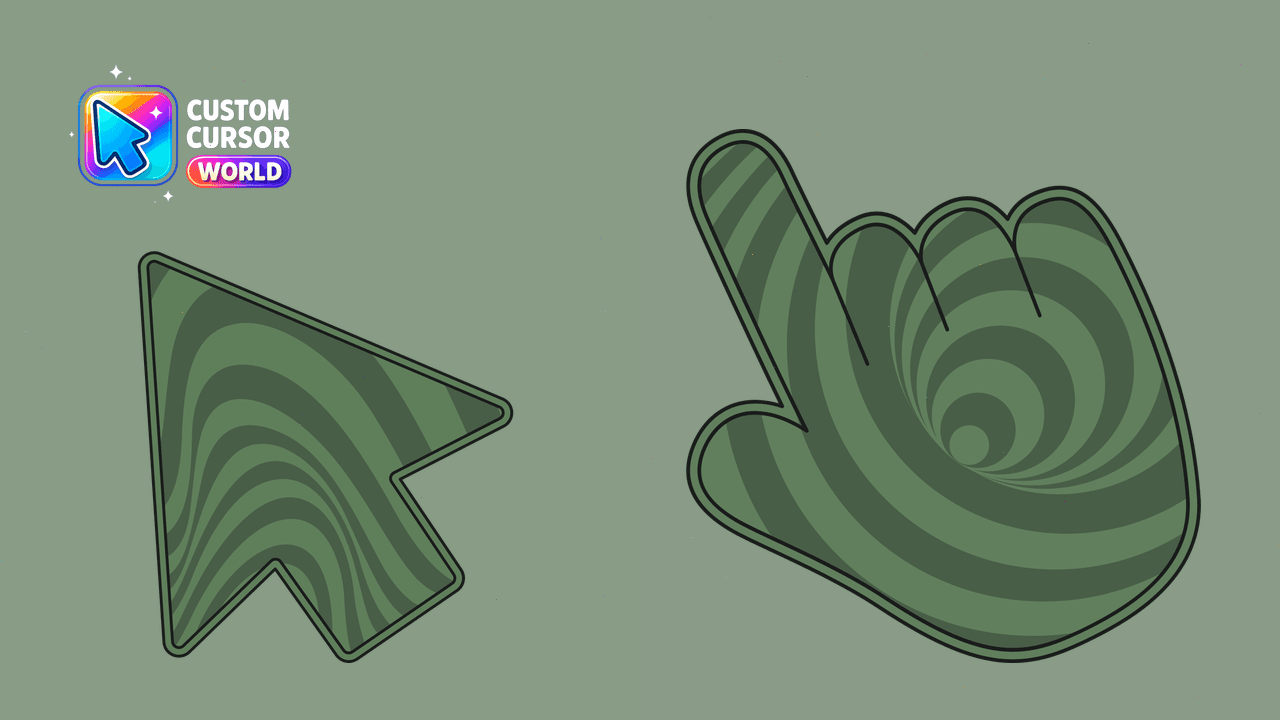 Cursor pack preview: Enchanted Cursor Pack - The Green Illusion for Chrome & Edge