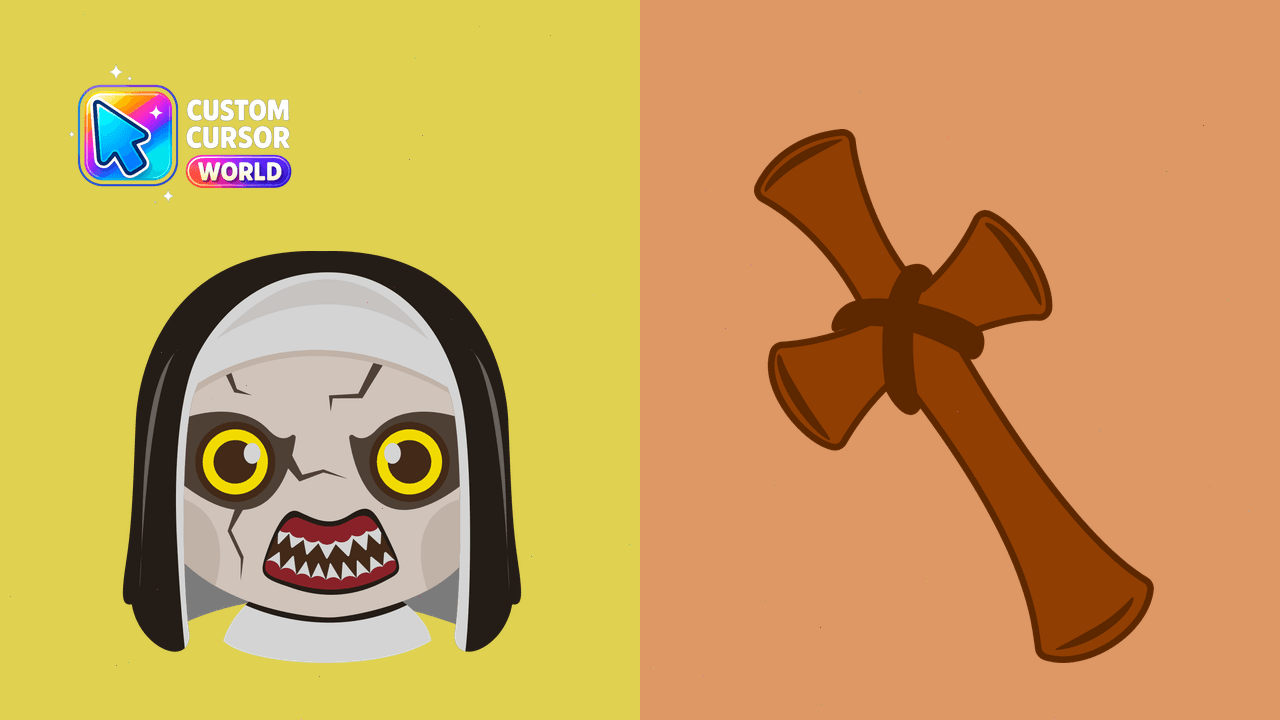 Cursor pack preview: Halloween Custom Cursor Pack - The Nun Demonic Edition