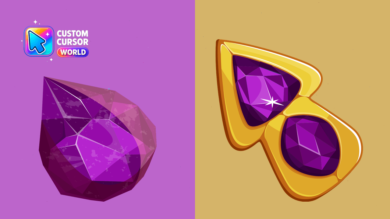 Cursor pack preview: Custom Purple Amethyst Cursor Pack for Chrome and Edge