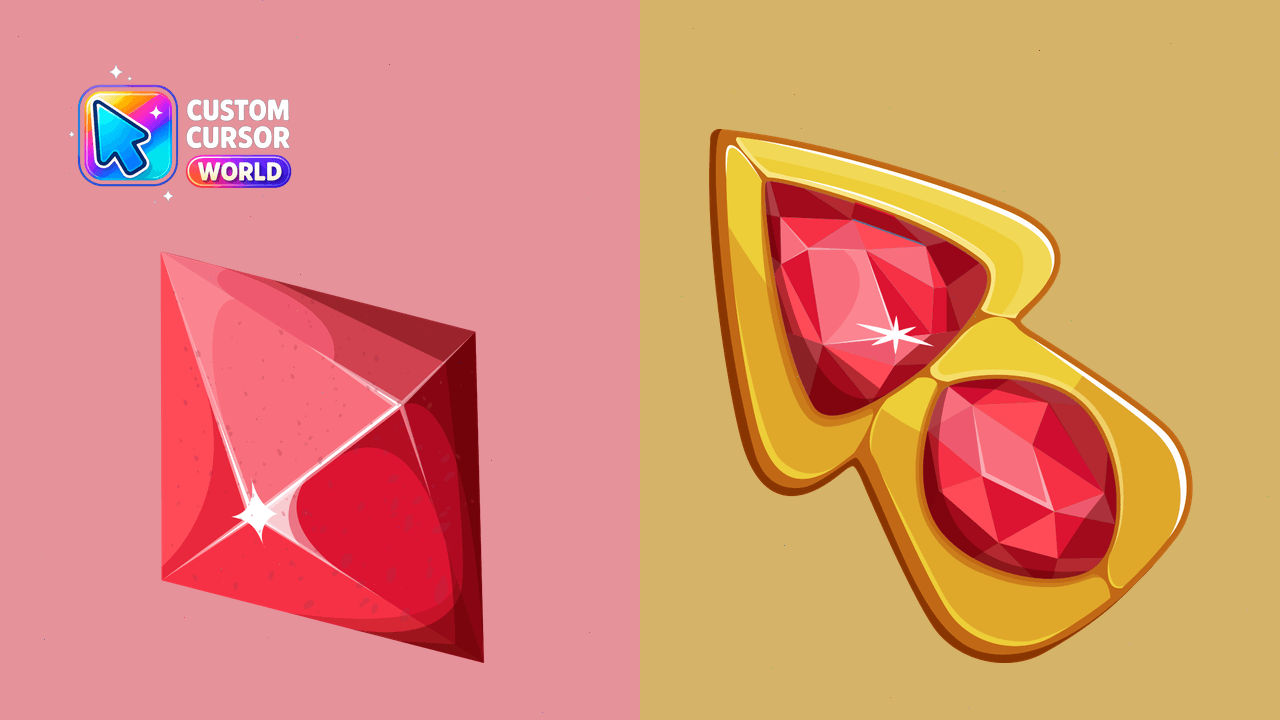 Cursor pack preview: The Red Diamond Custom Cursor Pack for Web Browsers