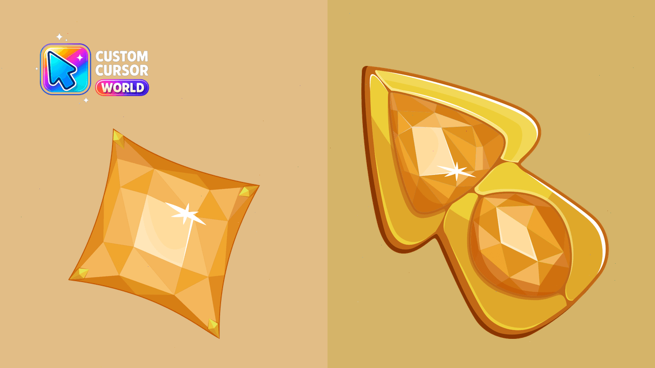 Cursor pack preview: Yellow Diamond Custom Cursor Pack for Chrome