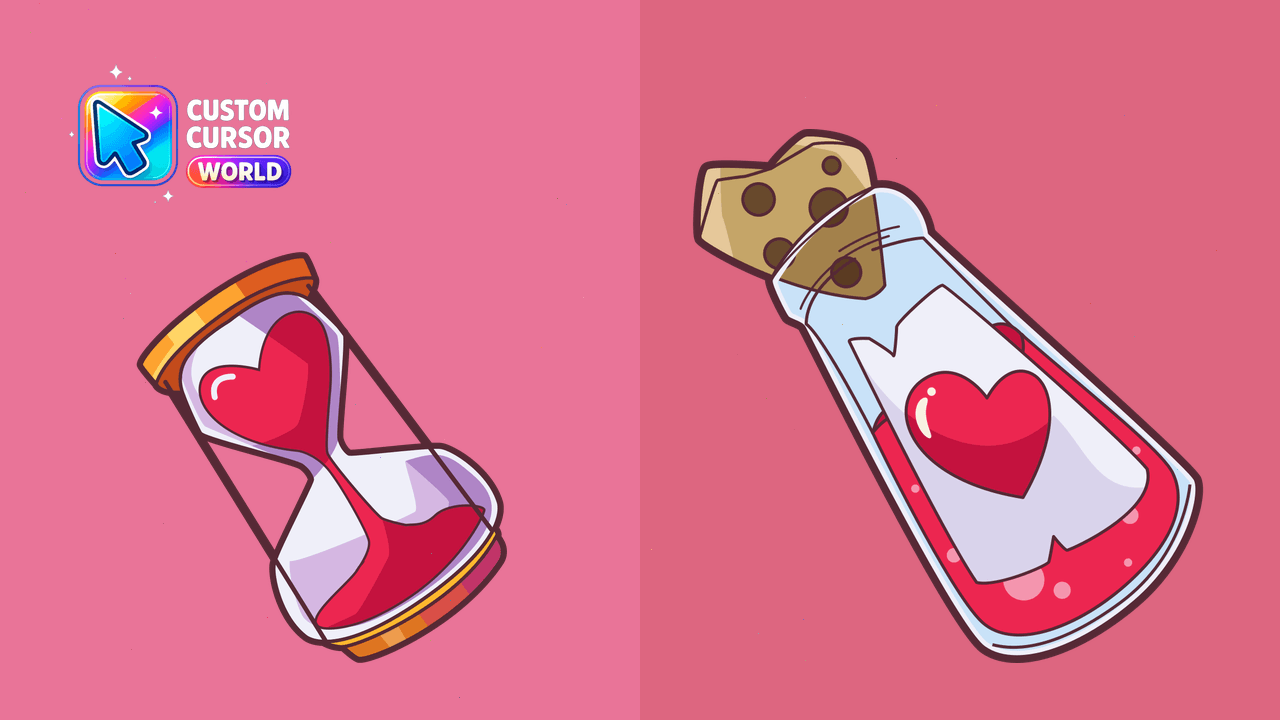 Cursor pack preview: LoveCursors Pack - Cute Heart-shaped Custom Cursor