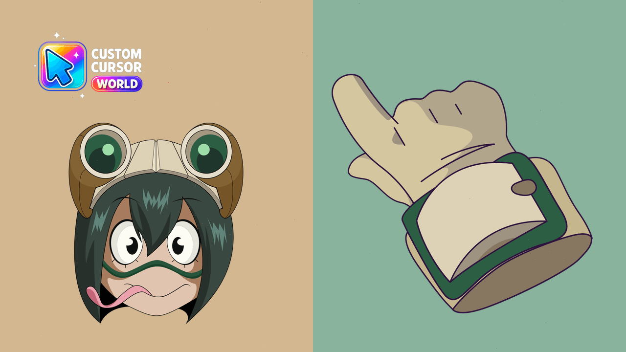 Cursor pack preview: Tsuyu Asui Custom Cursor Pack - My Hero Academia Collection