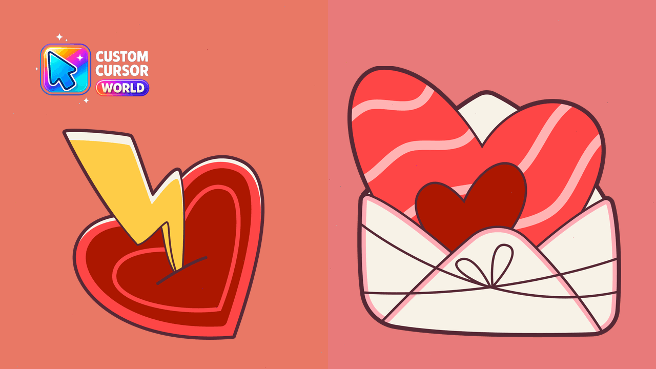 Cursor pack preview: Heartfelt Cursor Pack for Love Seekers