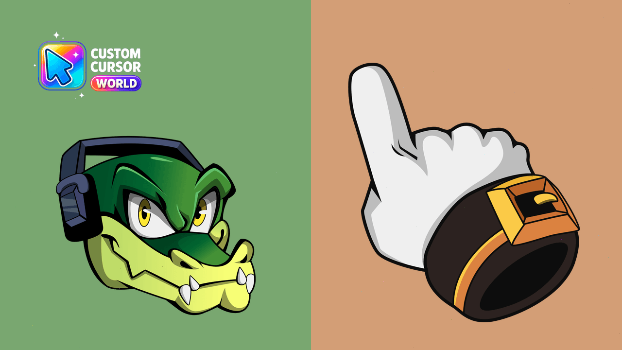 Cursor pack preview: Vector Crocodile Custom Cursor Pack for Chrome