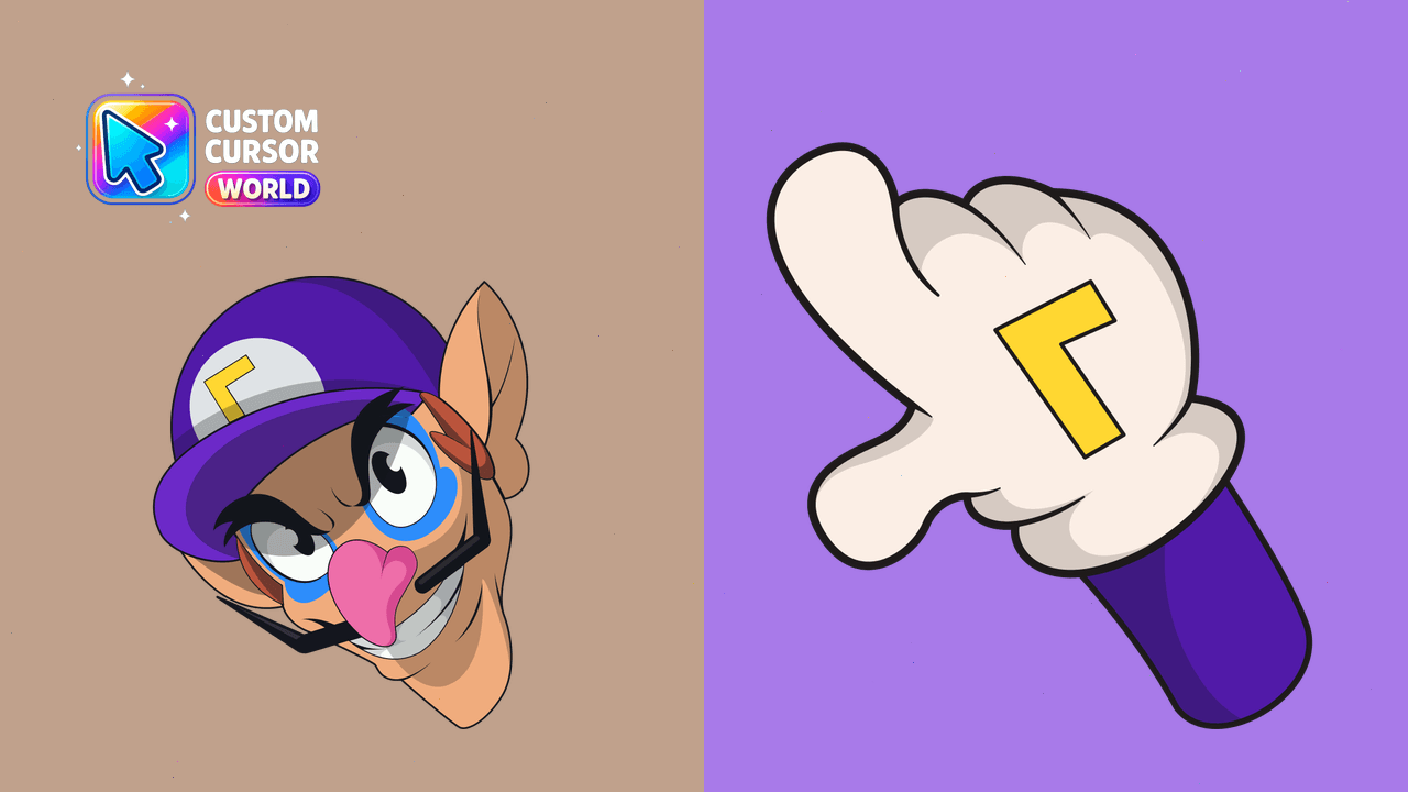Cursor pack preview: Waluigi Custom Cursor for Chrome and Edge
