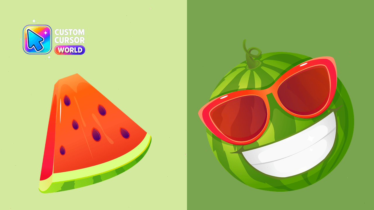 Watermelon Custom Cursor Pack - Custom cursor pack preview image showing 2 cursors