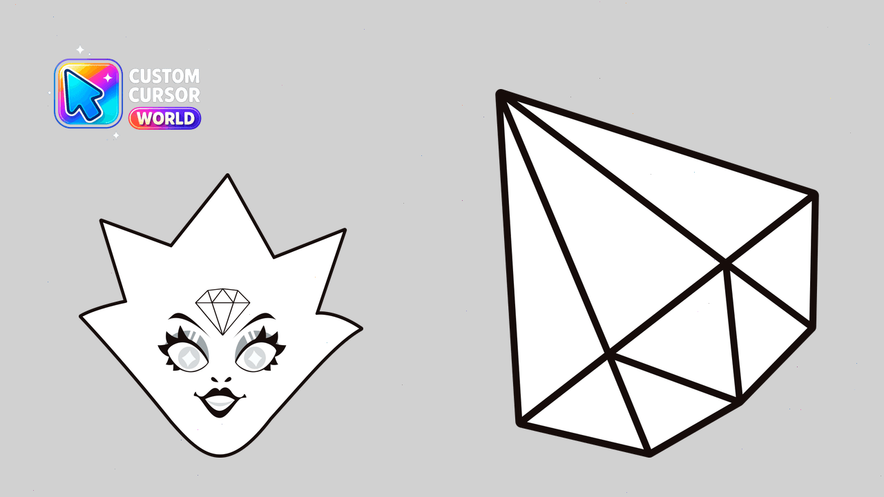 Cursor pack preview: White Diamond Custom Cursor Pack for Chrome & Edge