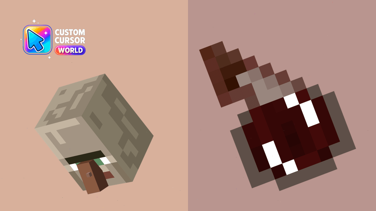 Cursor pack preview: Minecraft Witch Custom Cursor Pack for Chrome & Edge