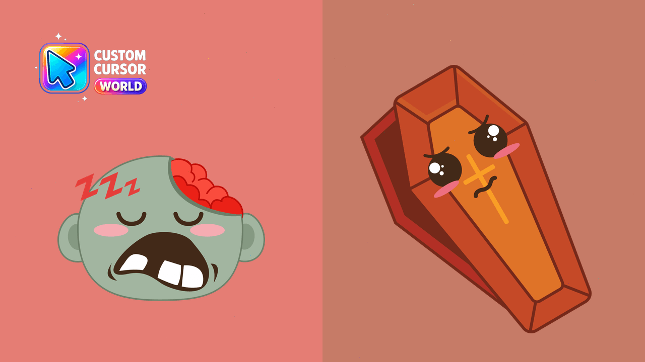 Cursor pack preview: Halloween Zombie Coffin Custom Cursor Pack