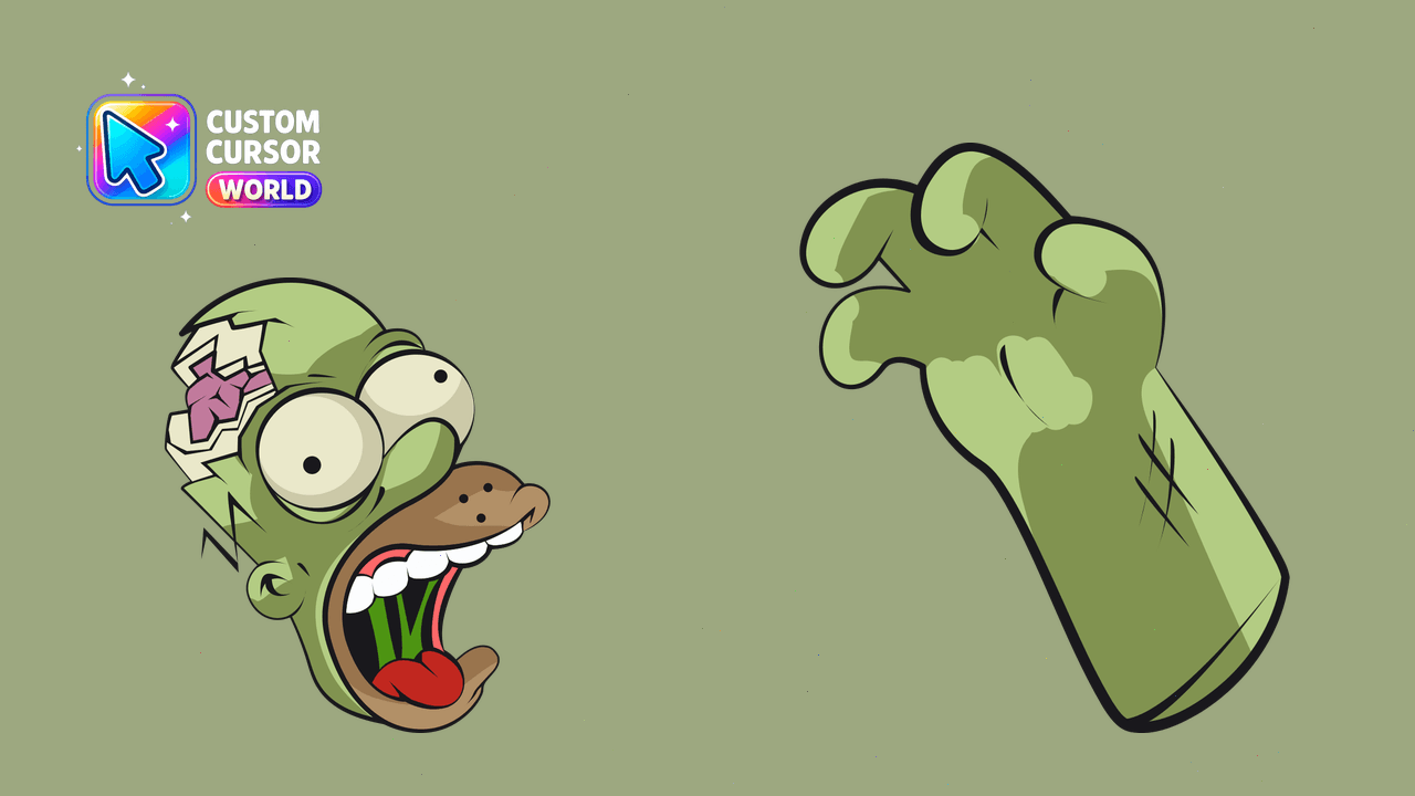 Cursor pack preview: Zombie Homer Custom Cursor Pack for Chrome & Edge